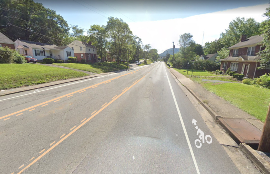 Modified image of Brandon Avenue with a road diet