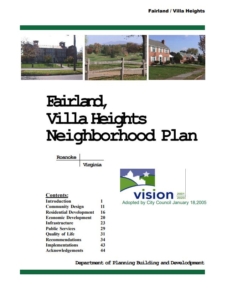 Fairland, Villa Heights Neighborhood Plan