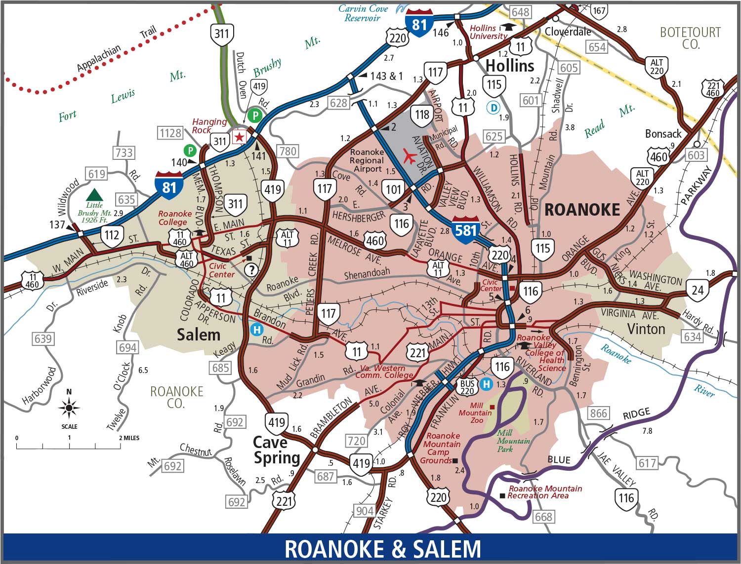 City Plan 2040 City Design Transportation Plan Roanoke   Roanoke And Salem Transportation Map 